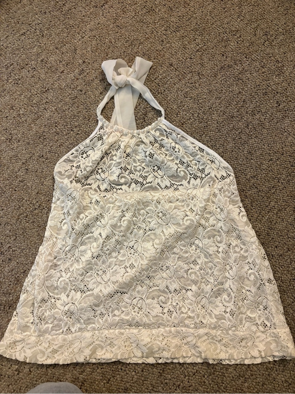 Ivory Lace Halter Top